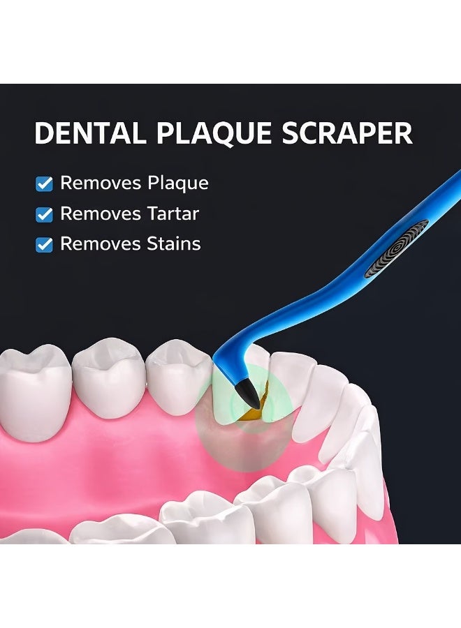 Goolsky 4PC Anti-slip Handle Dental Stain Remover & Tartar Scraper | Charcoal Fiber Brush for Teeth Cleaning & Oral Hygiene - Image 3